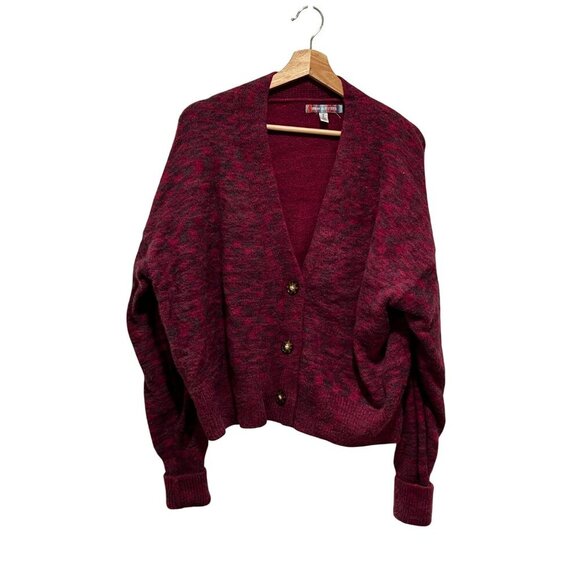 Urban Outfitters Burgundy Marled Oversies  Women's Cardigan Sweater Size S - Picture 1 of 6